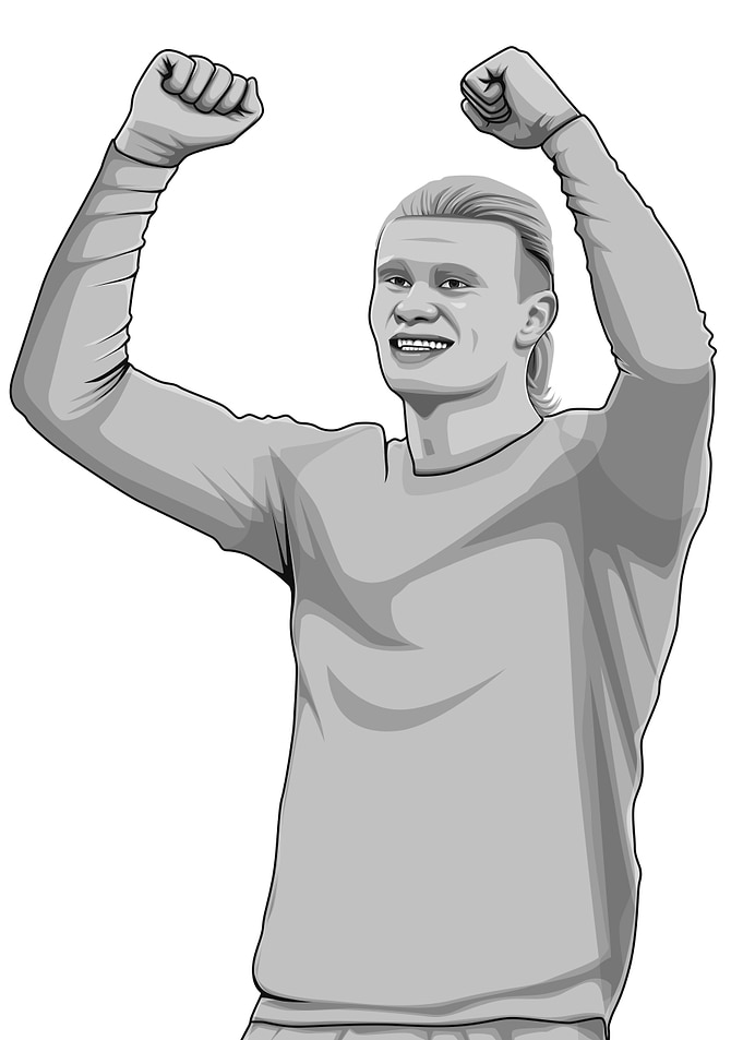 Erling Haaland Black and White Version