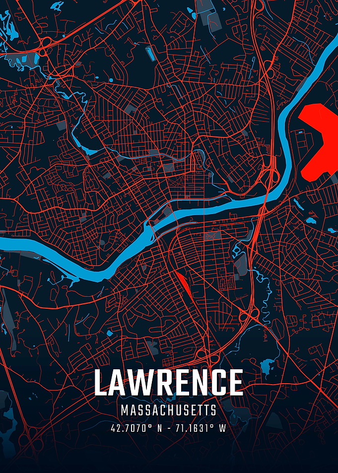Lawrence Massachusetts City Map