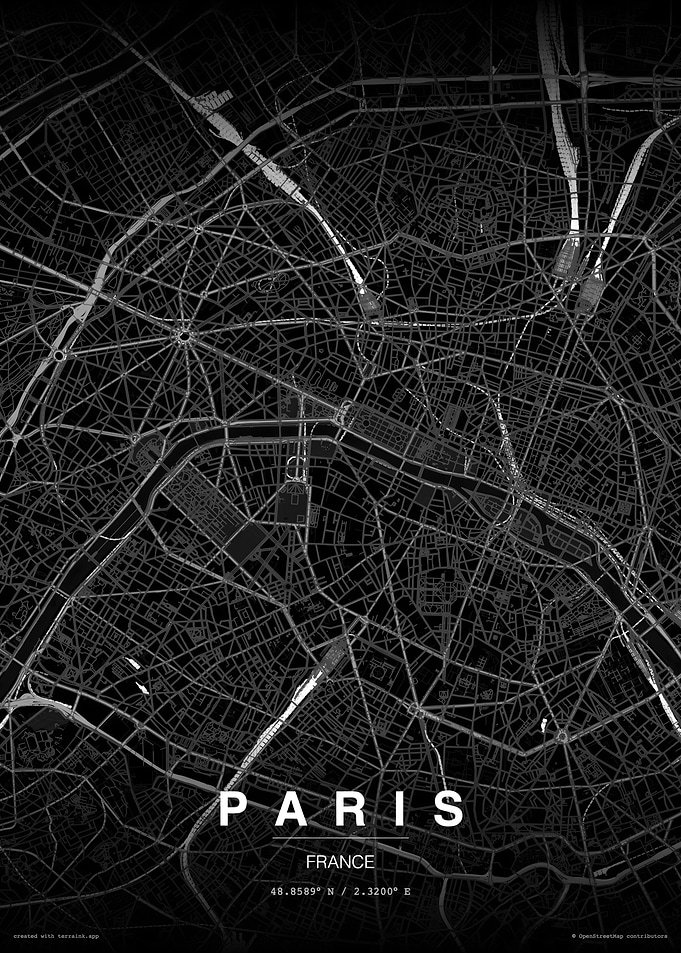 Paris Map Poster