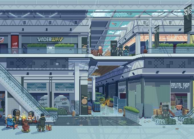 Pixel art Escape from tarkov Interchange