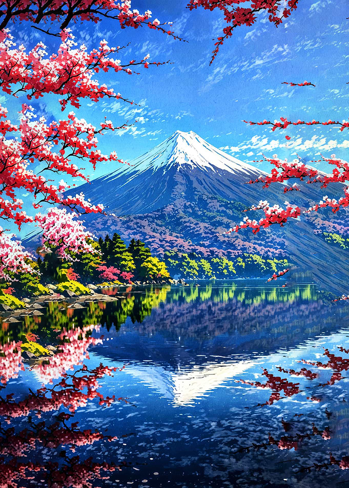 Mount Fuji with Cherry Blossoms