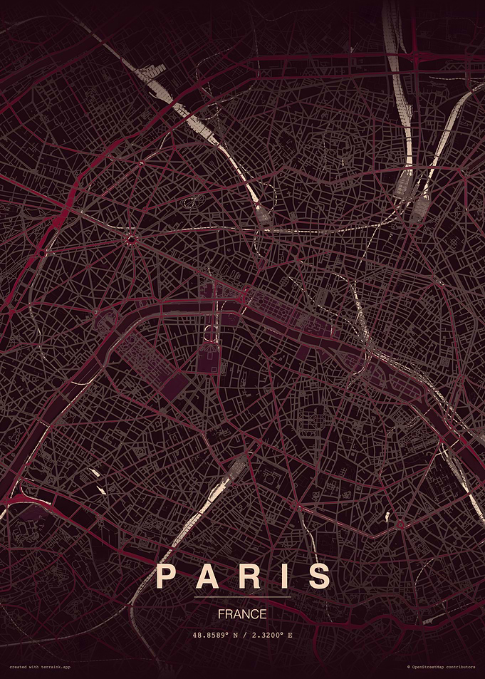 Paris Map Poster