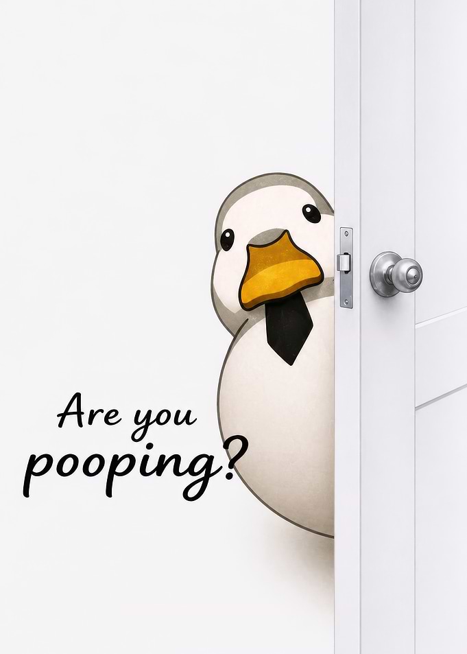 Duck Peeking Through Door