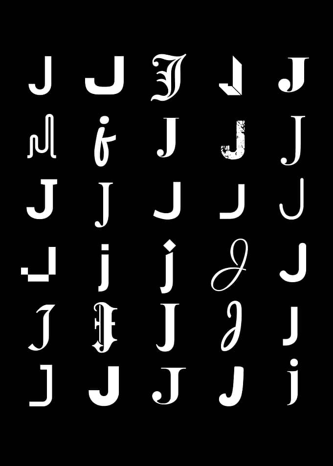 Typography Collection of 'J' Letter Variations