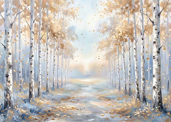 Autumn Birch Forest Path