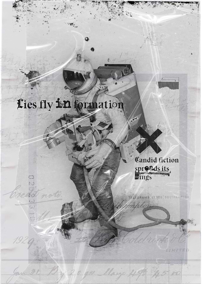 Astronaut with text overlay