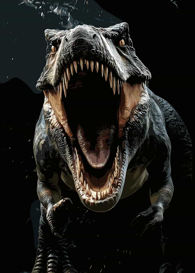 Fierce Tyrannosaurus Rex Roaring
