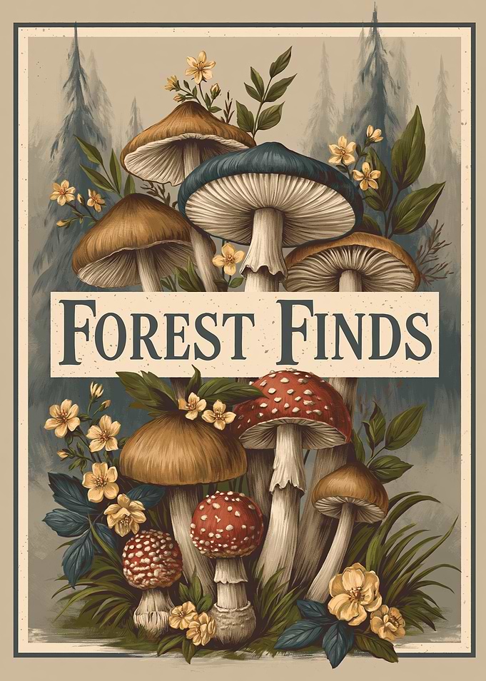 Forest Finds Mushroom Art