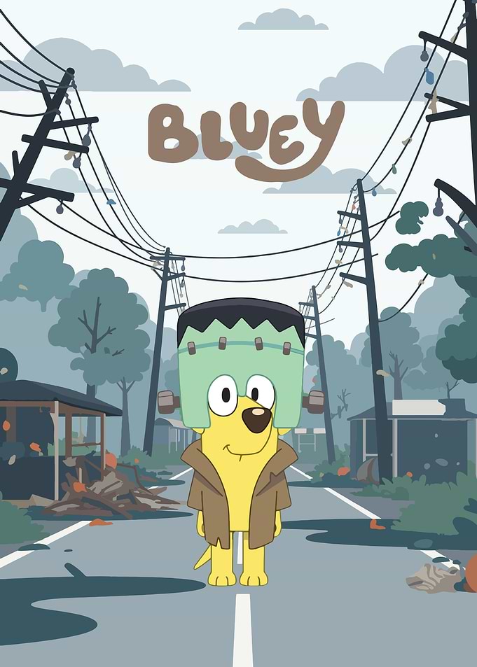 Bluey as Frankenstein's Monster