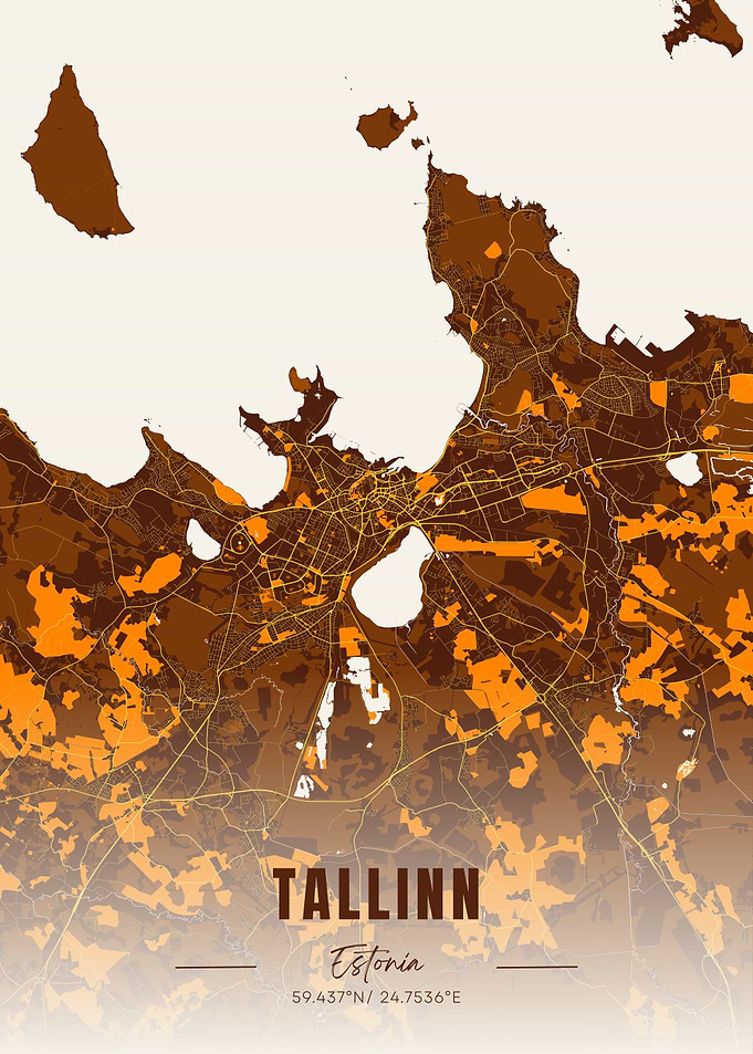 Tallinn Estonia Map Art