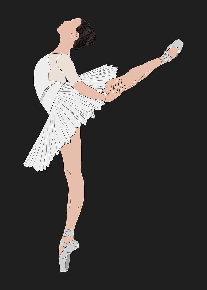 Arabesque Study No.01 — Charcoal | High Contrast Ballet Print
