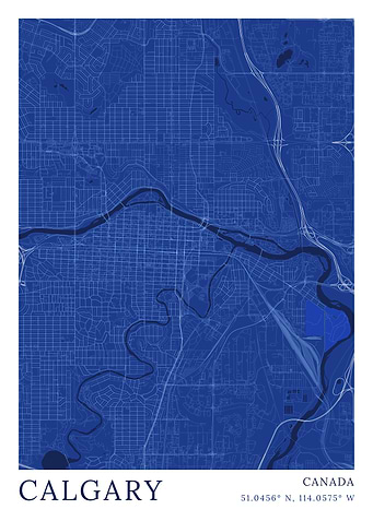 Calgary City Map Blueprint