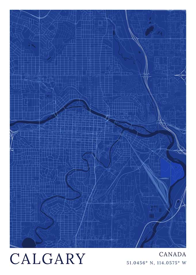 Calgary City Map Blueprint