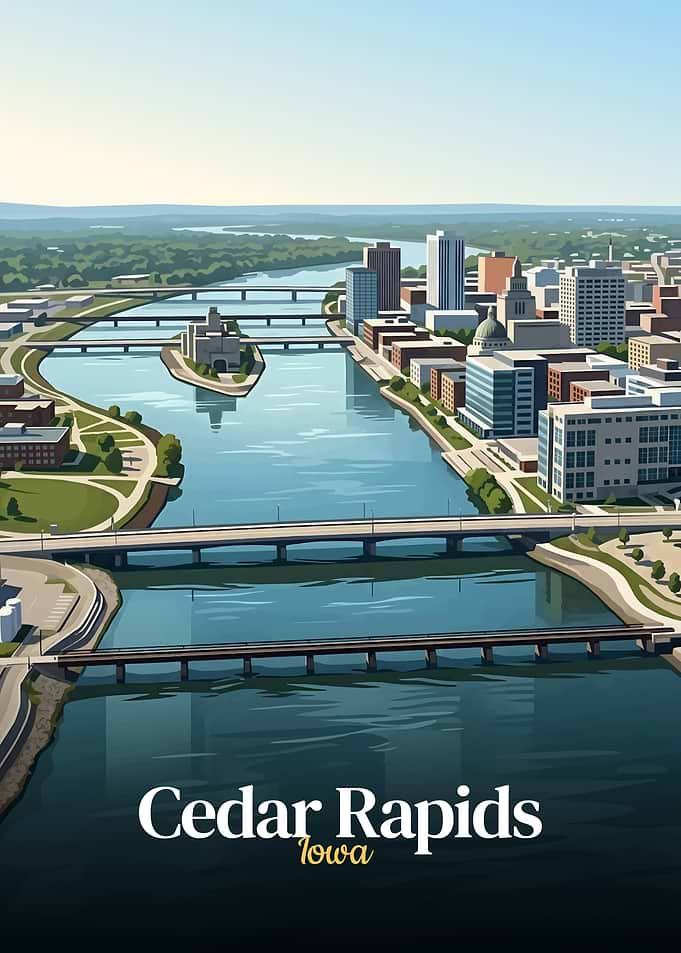 Cedar Rapids Iowa Cityscape