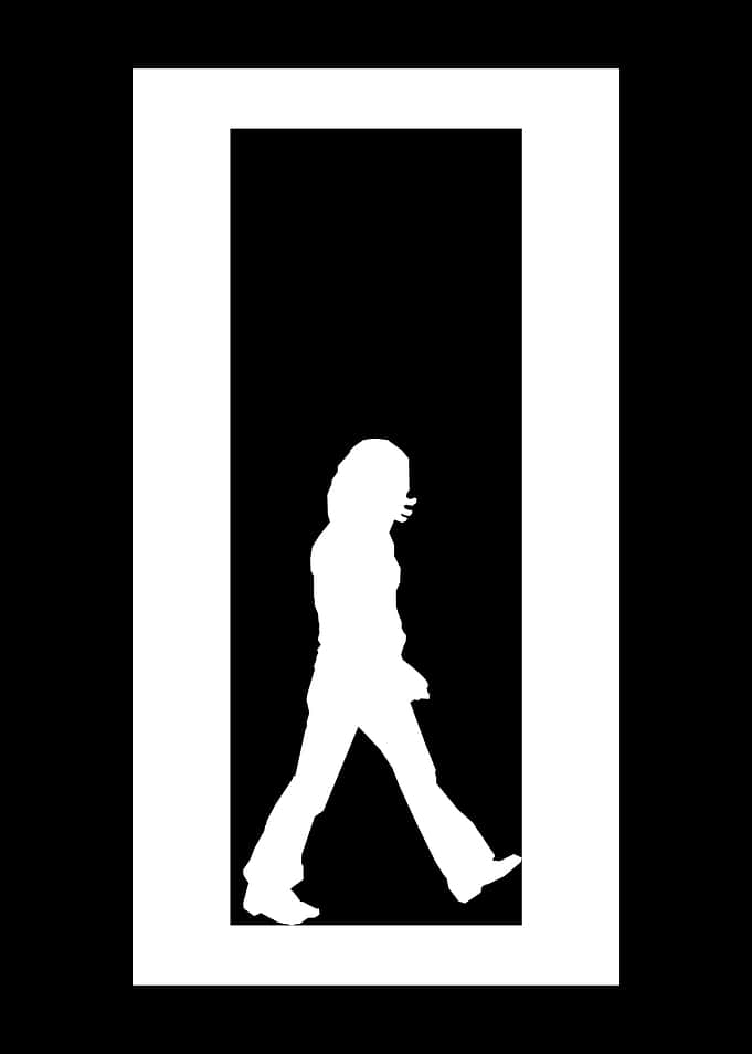 Silhouette walking man