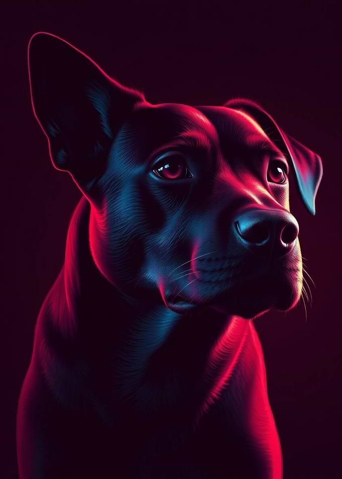 Neon Dog Portrait