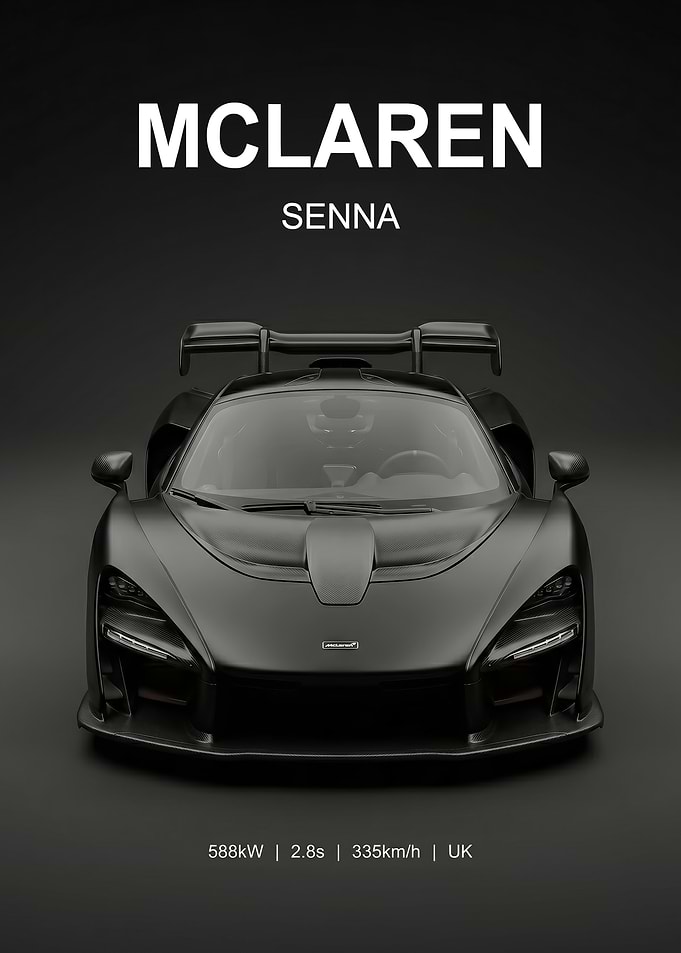 black super car McLaren Senna poster