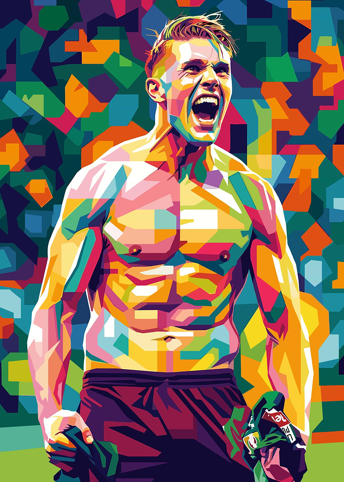 Football Player Celebration Pop Art