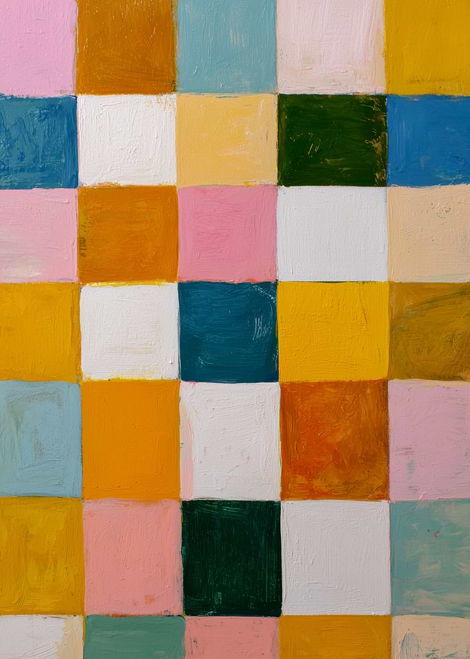 Abstract Geometric Grid Painting