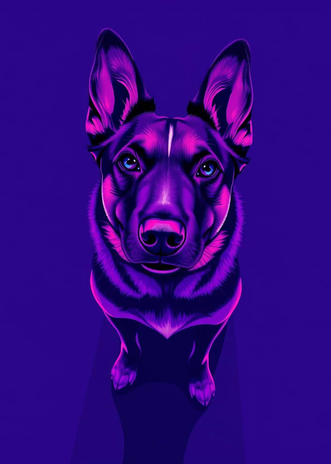 Neon Dog Portrait