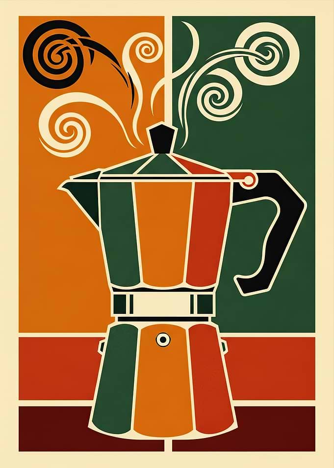 Retro Coffee Maker with Steam