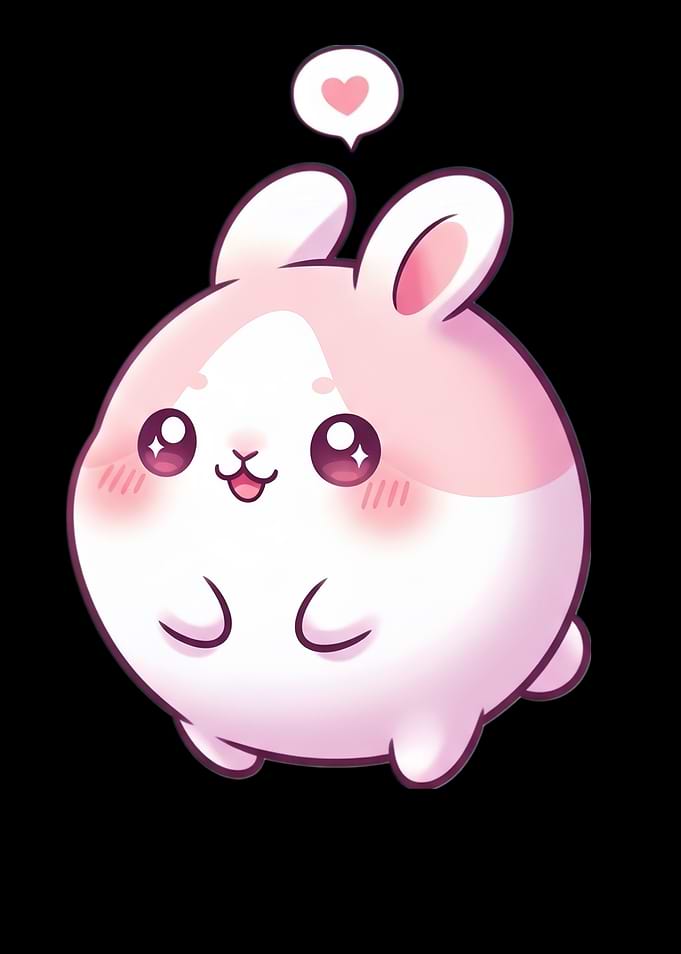 Cute Pink Bunny with Heart