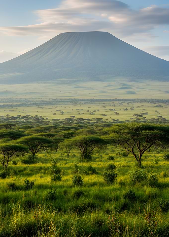 Serengeti Landscape with Mount Kilimanjaro