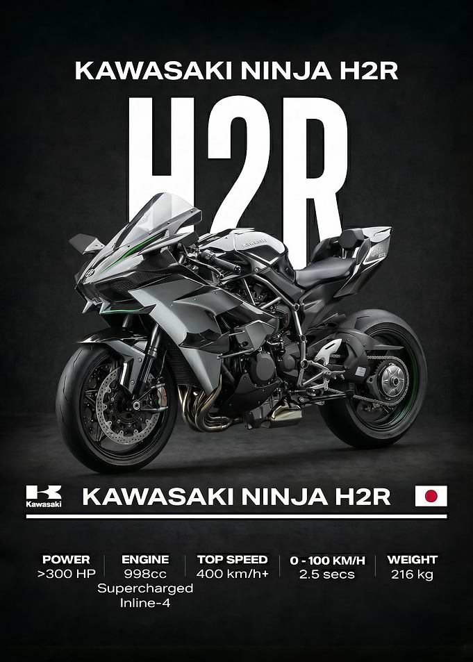 Motorcycle Kawasaki Ninja H2R poster