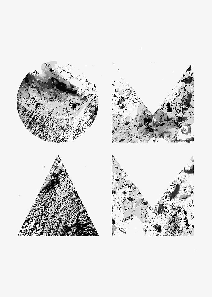 Abstract Geometric Shapes with Grayscale Texture
