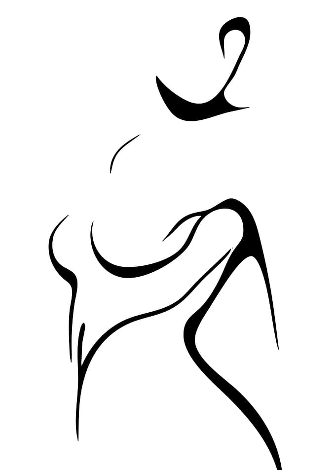 Abstract Female Figure Line Art