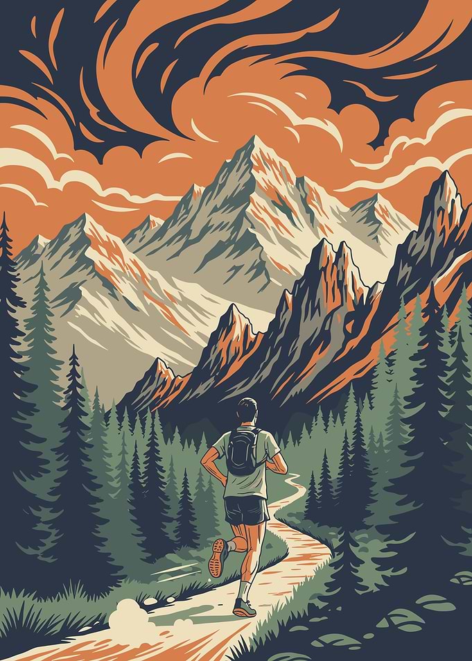 Runner in Mountains