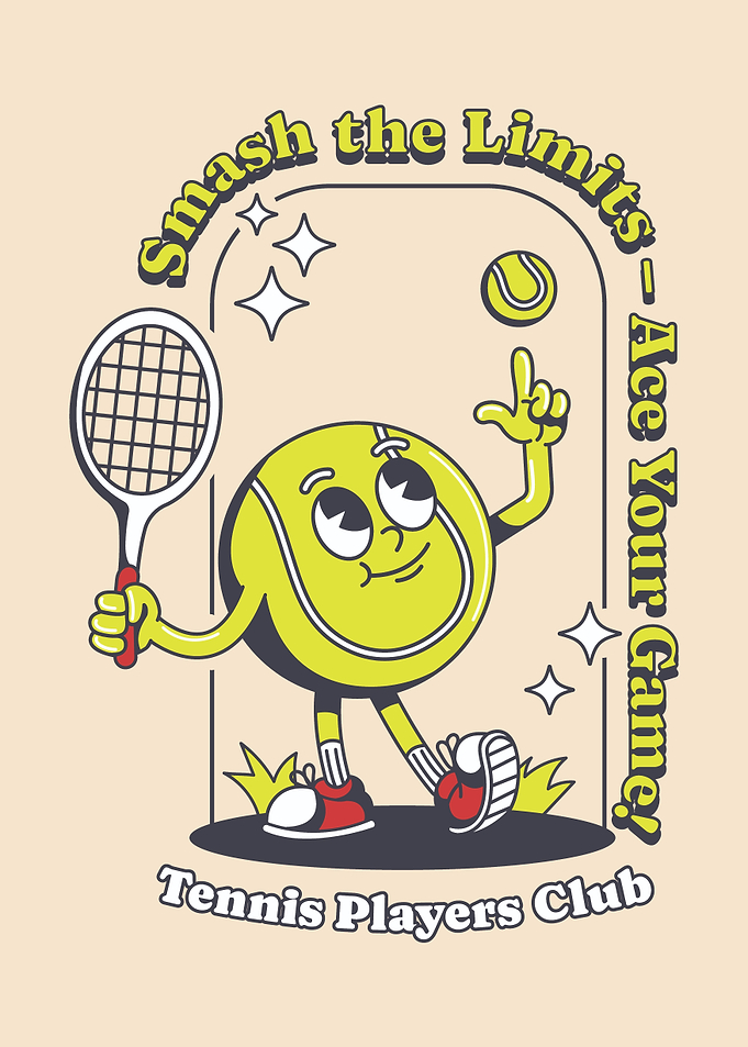 Retro Tennis Player Cartoon