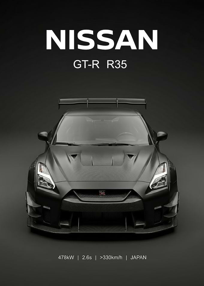 Carbon Fiber Nissan GT-R R35 car poster