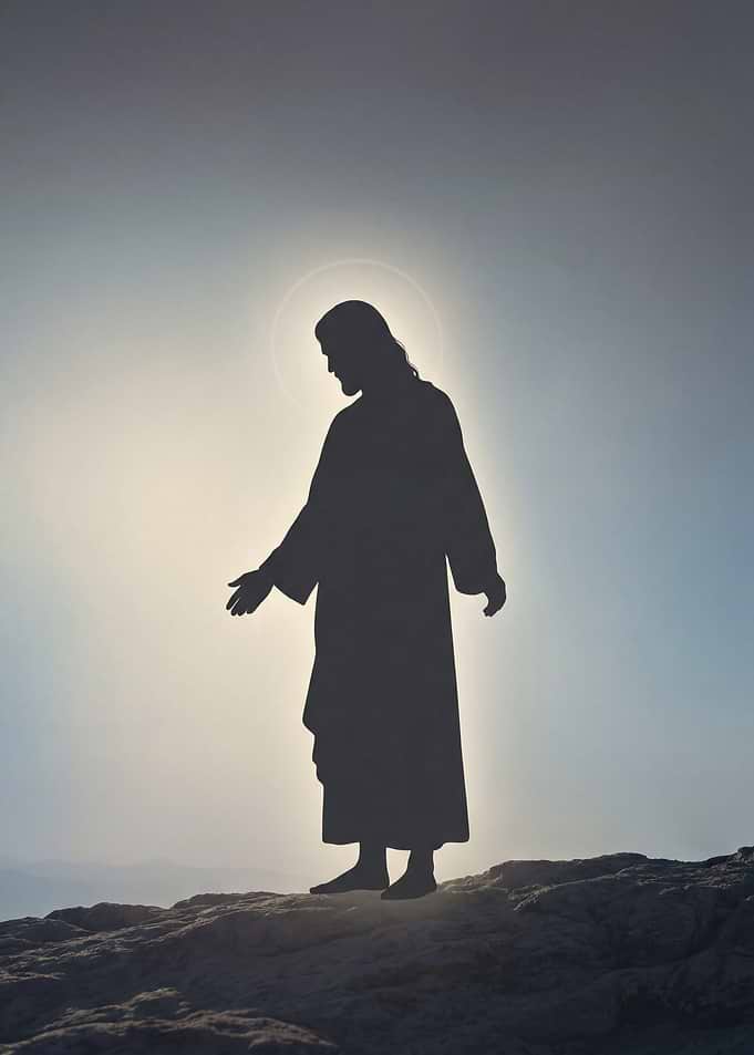Silhouette of Jesus with Halo