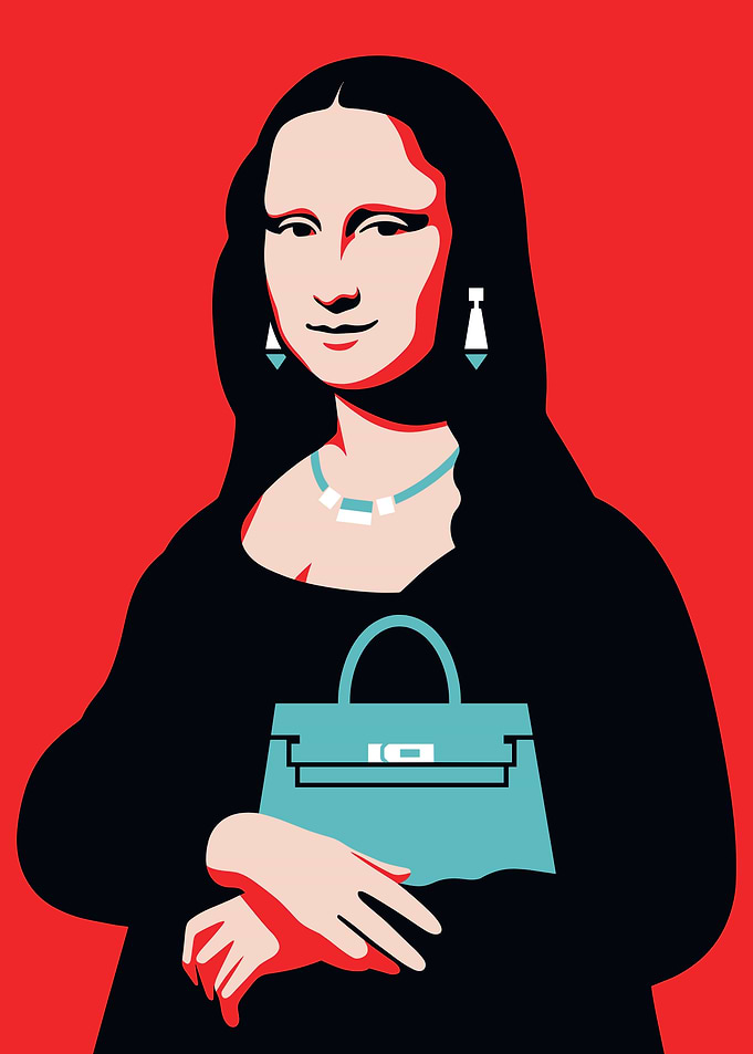 Mona Lisa with Handbag and Jewelry