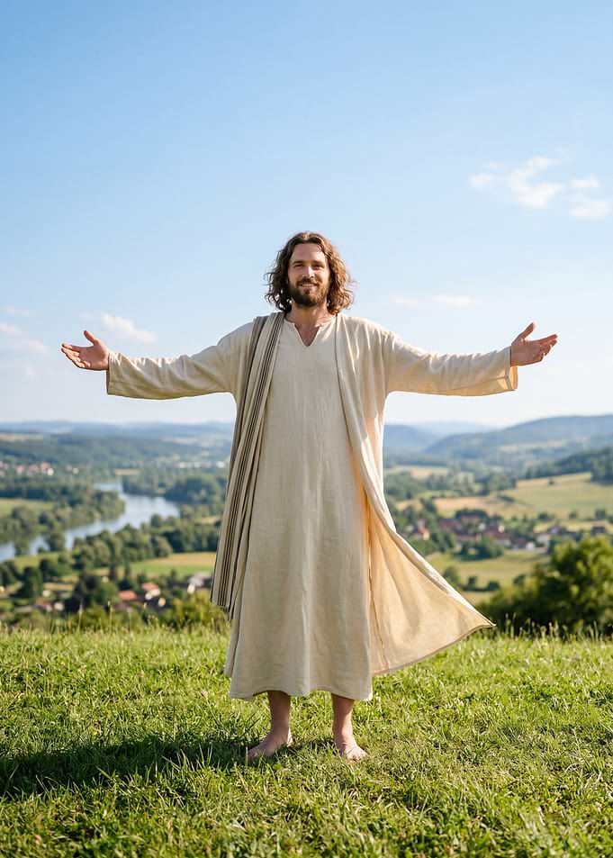 Jesus Christ in a landscape