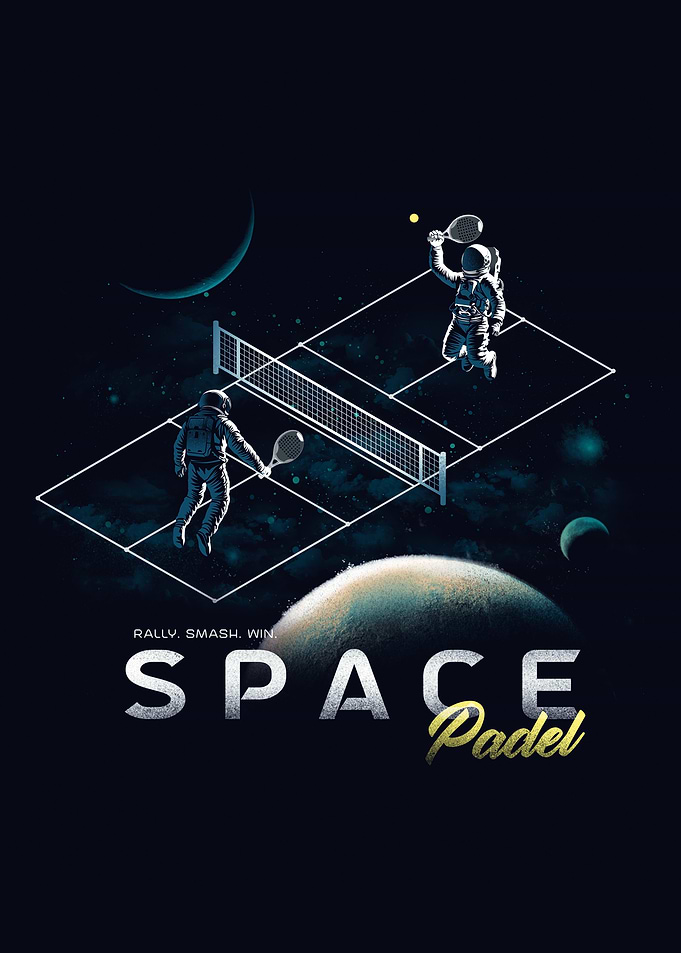 Astronauts Playing Padel in Space