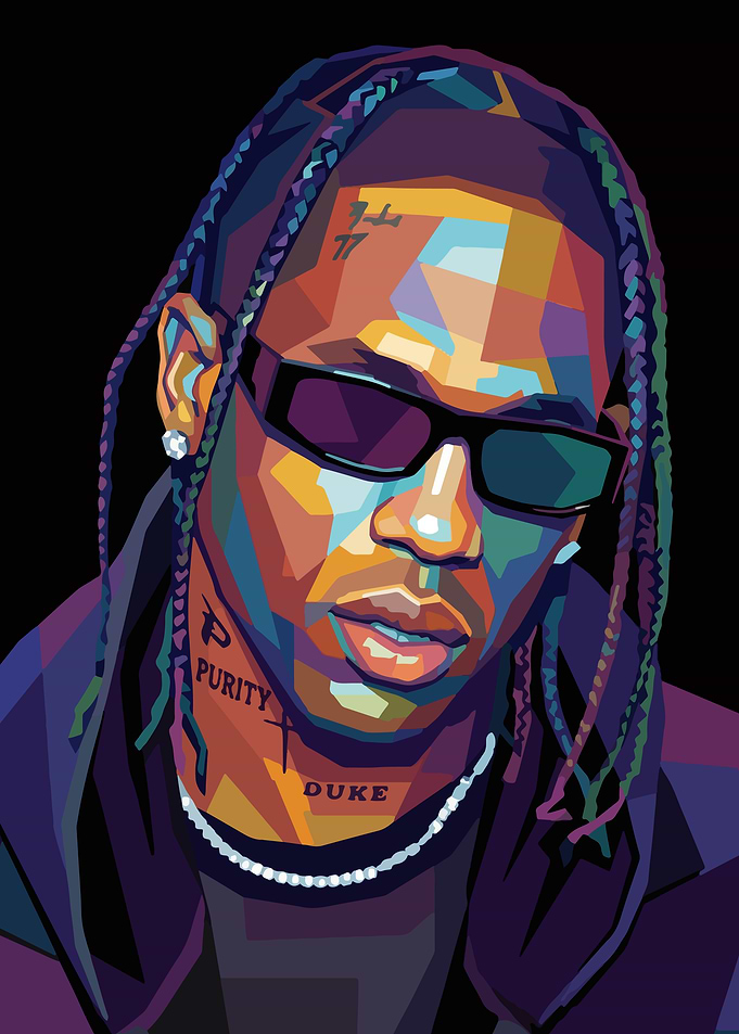 Travis Scott Pop Art Portrait