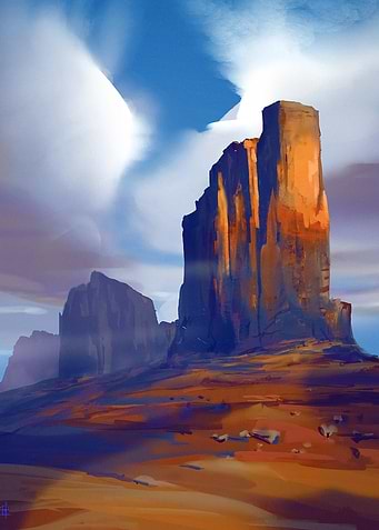 Desert Buttes at Sunset