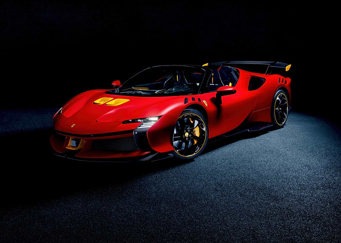 Red Ferrari SF90 Stradale Spider