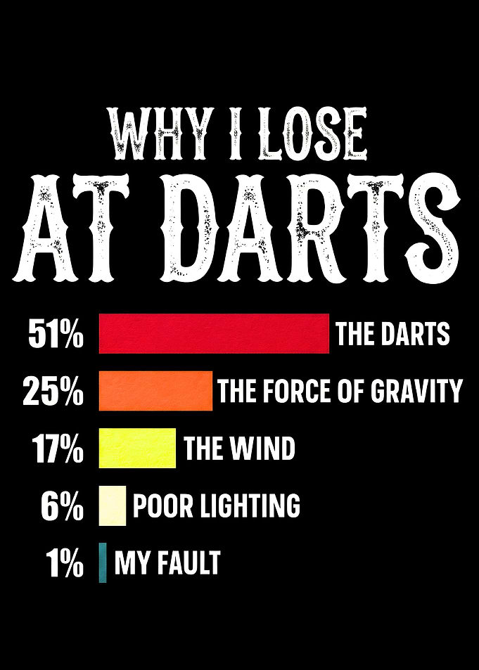 Why I Lose At Darts Funny Graphic