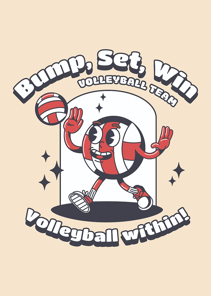 Volleyball Team Cartoon Character