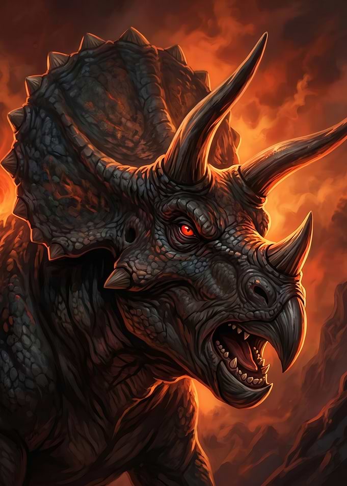 Fierce Triceratops Dinosaur
