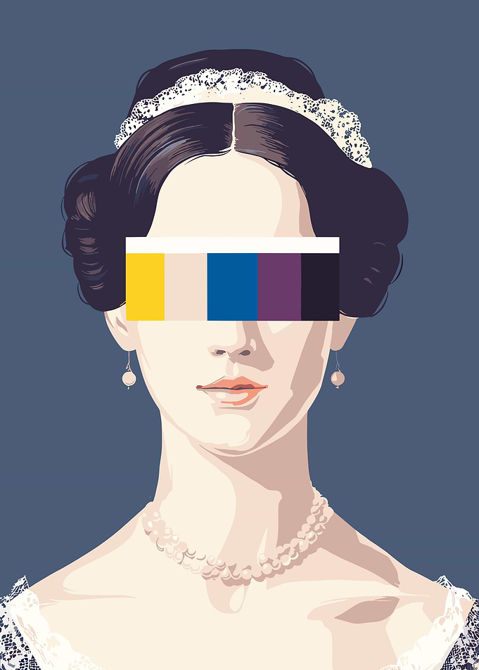 Portrait with Color Bar Over Eyes