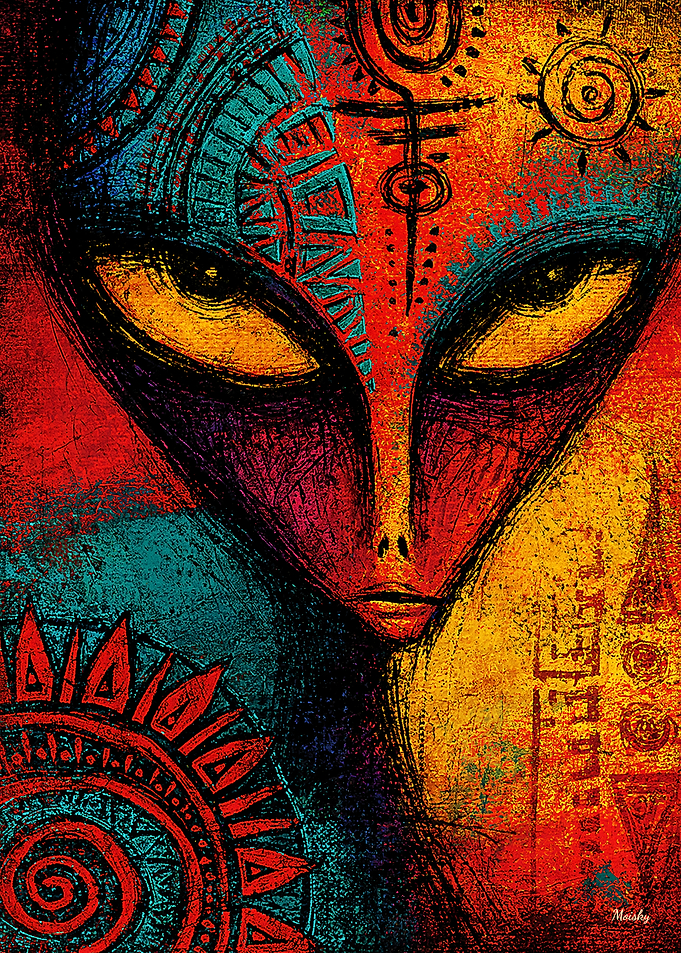 Cosmic Alien Spirit – Expressionist Abstract Wall Art