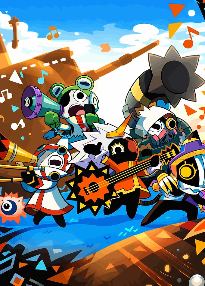 Cute Characters Playing Music