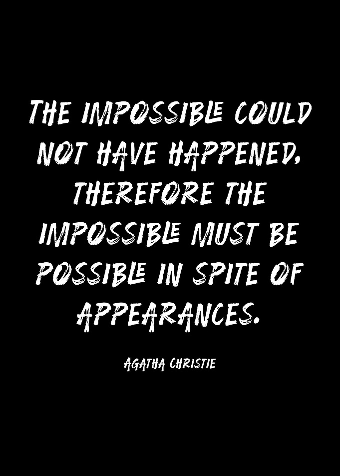Agatha Christie Quote on Black Background