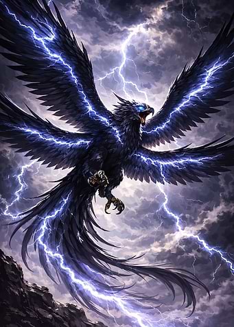 Thunderbird with Lightning Wings