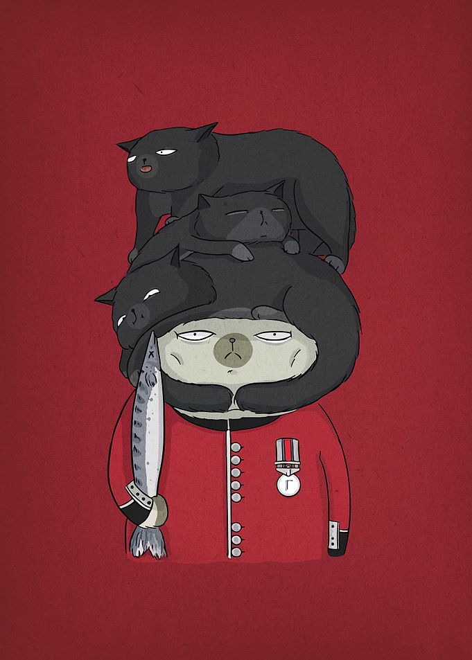 Bear Guard with Cats and Fish