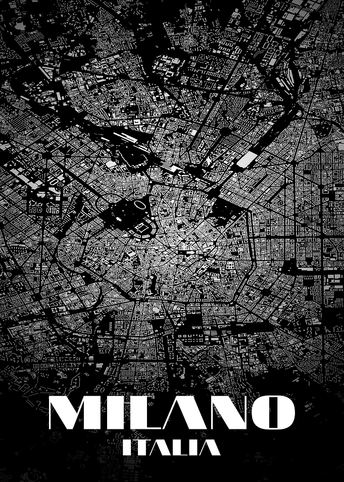 Milano Italia Map Poster